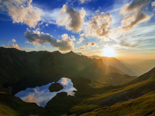 Schrecksee озеро закат.