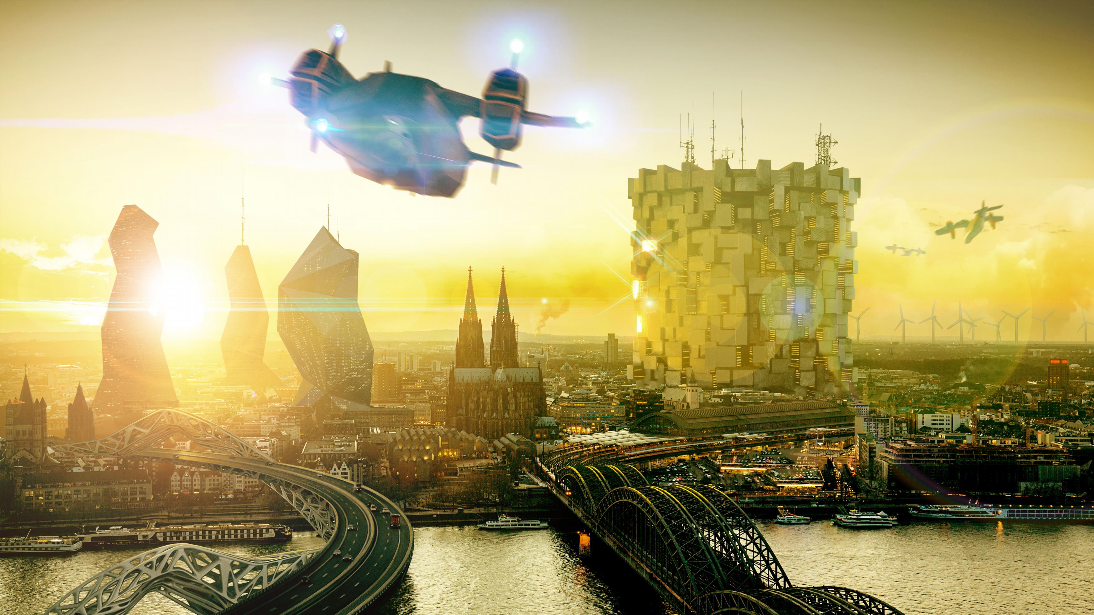 Future City Deus Ex Mankind Divided обои скачать
