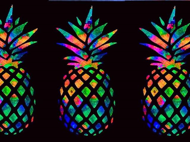 Красочные фрукты ананаса краска художественная абстракция абстракция