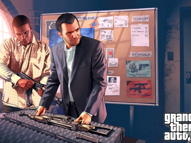 Grand Theft Auto V,  майк,  франклин,  оружие