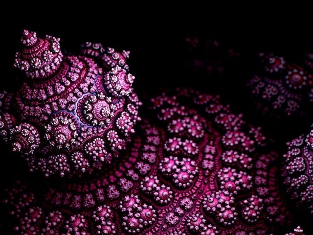 Розовая 3d фрактальная форма абстракция