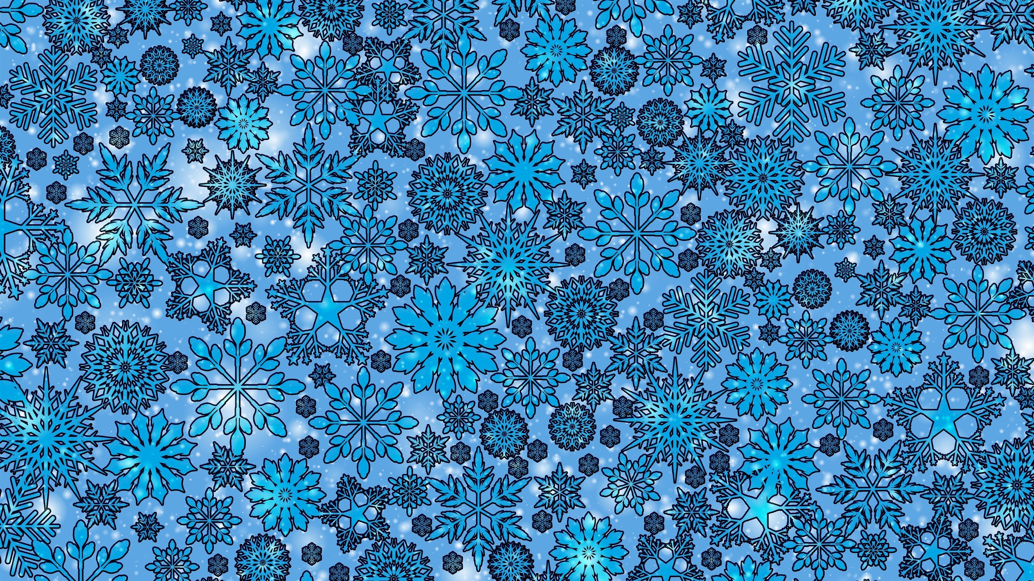 Синяя снежинка абстракция обои скачать
