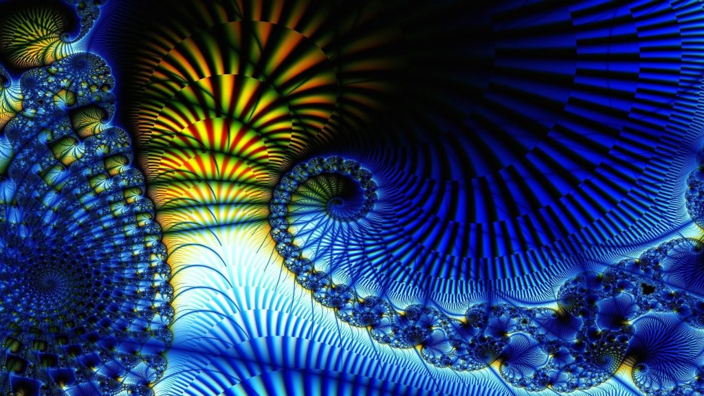 Голубое перо фрактальное искусство аннотация обои скачать