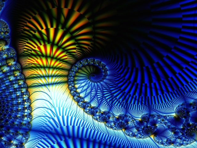 Голубое перо фрактальное искусство аннотация