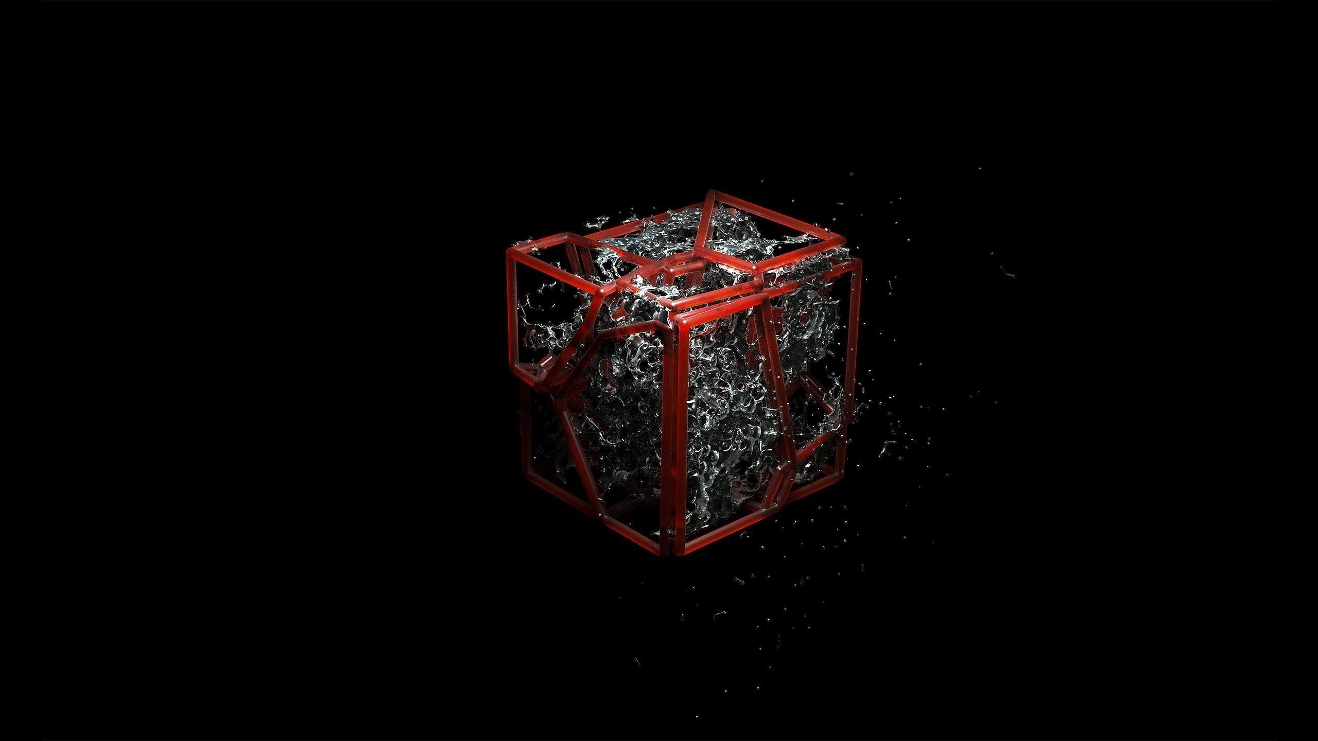 9 1024 8. Куб на черном фоне. Трехмерный рабочий стол. Подарок на темном фоне. Красный куб.