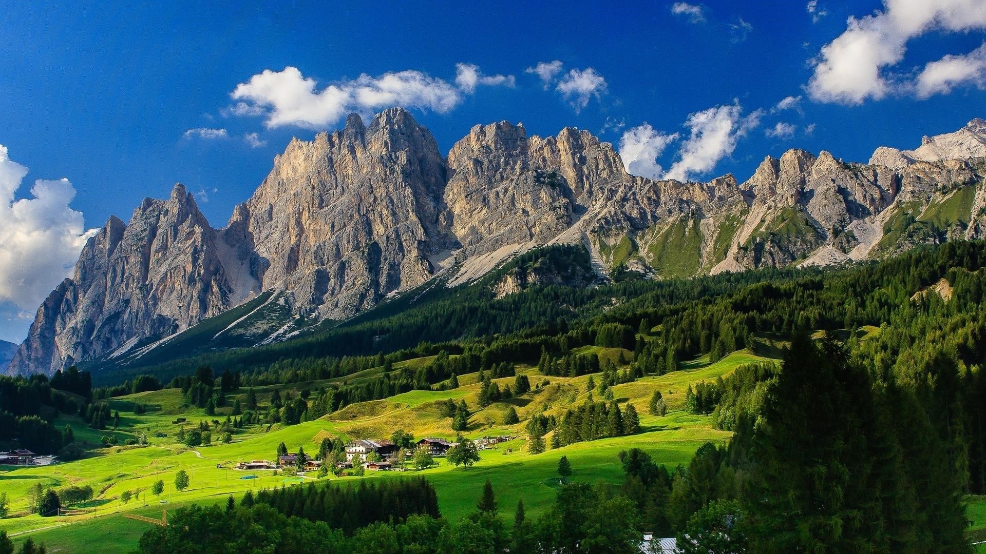 Бавария Германия горная долина деревня природа обои скачать