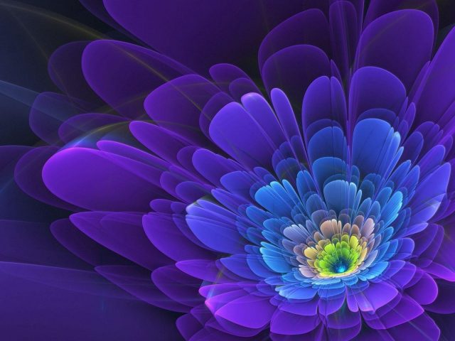 Фиолетовый цветок фрактал абстрактный