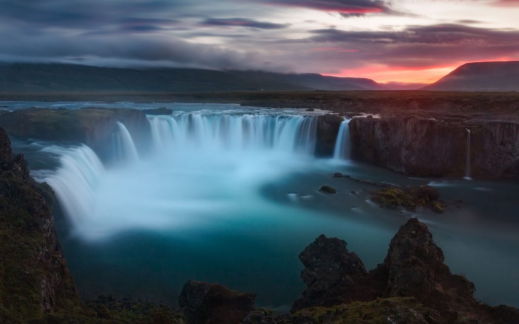 Водопады годафосс Исландия обои скачать