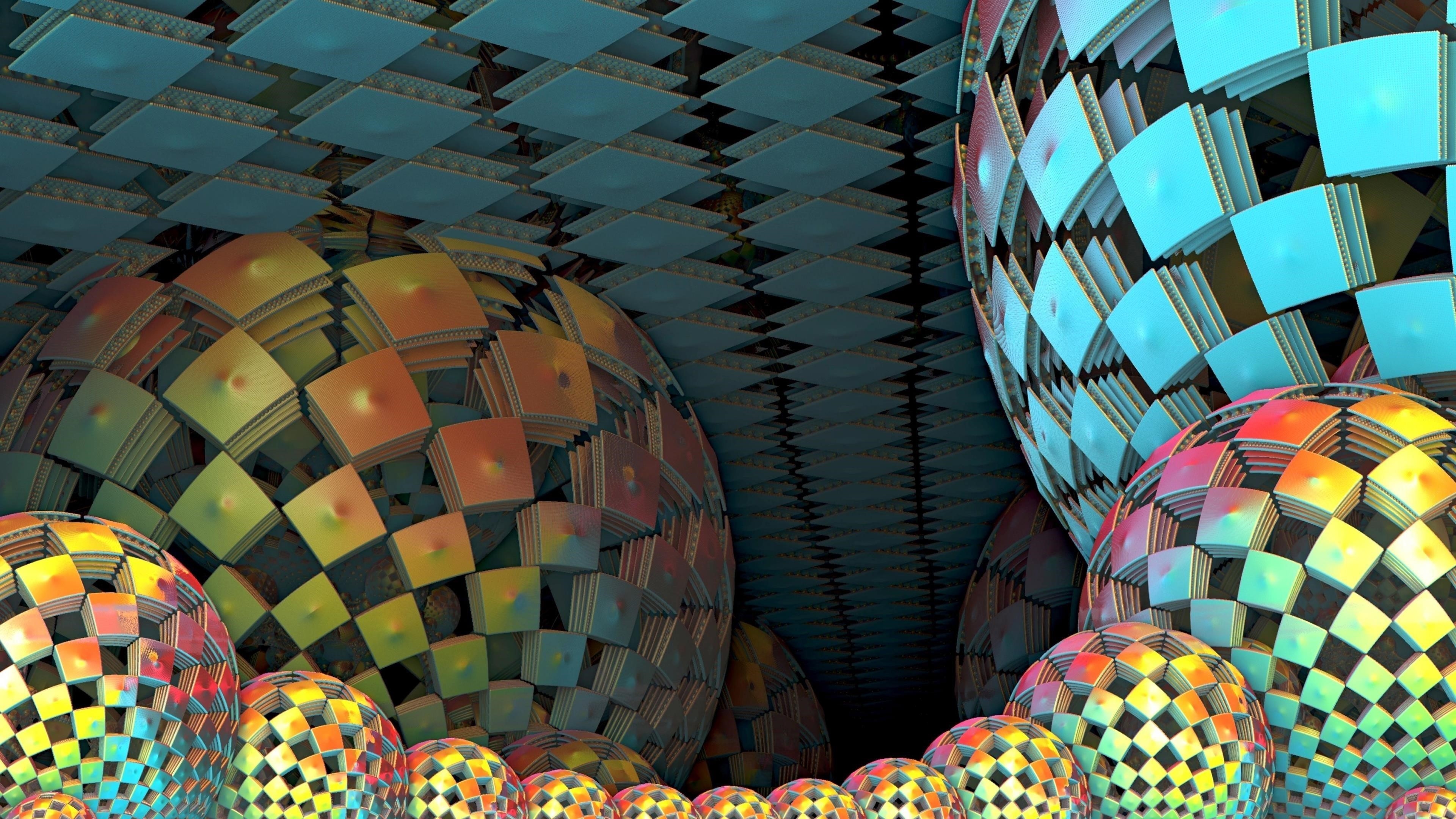 3d цветные квадратные шары абстрактные обои скачать