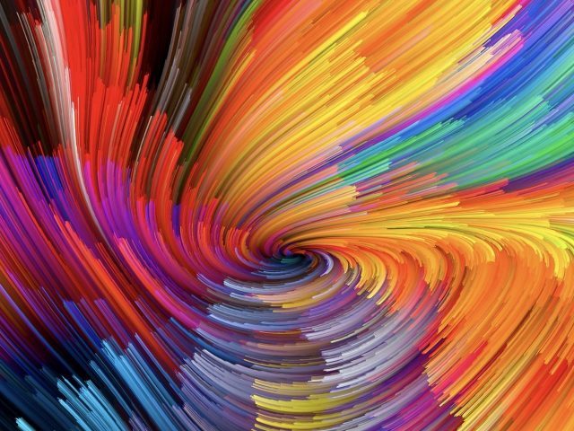 Многоцветная спиральная абстракция