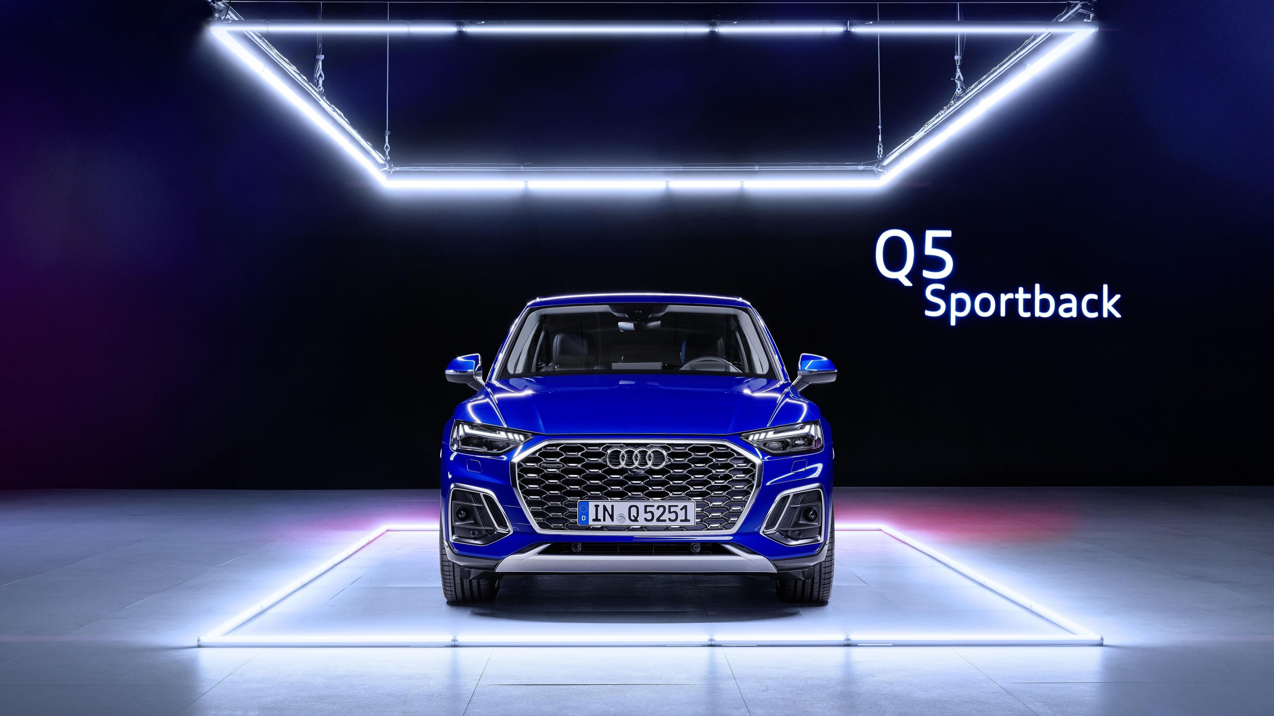 Audi blue q5 sportback 45 tfsi quattro s line 2020 2 автомобиля обои скачать