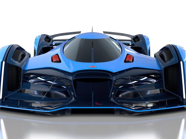 Синие автомобили bugatti vision le mans