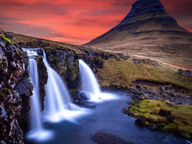Водопад, kirkjufell, Исландия