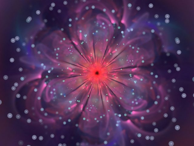 Светло-фиолетовый фрактальный цветок светящиеся абстрактные