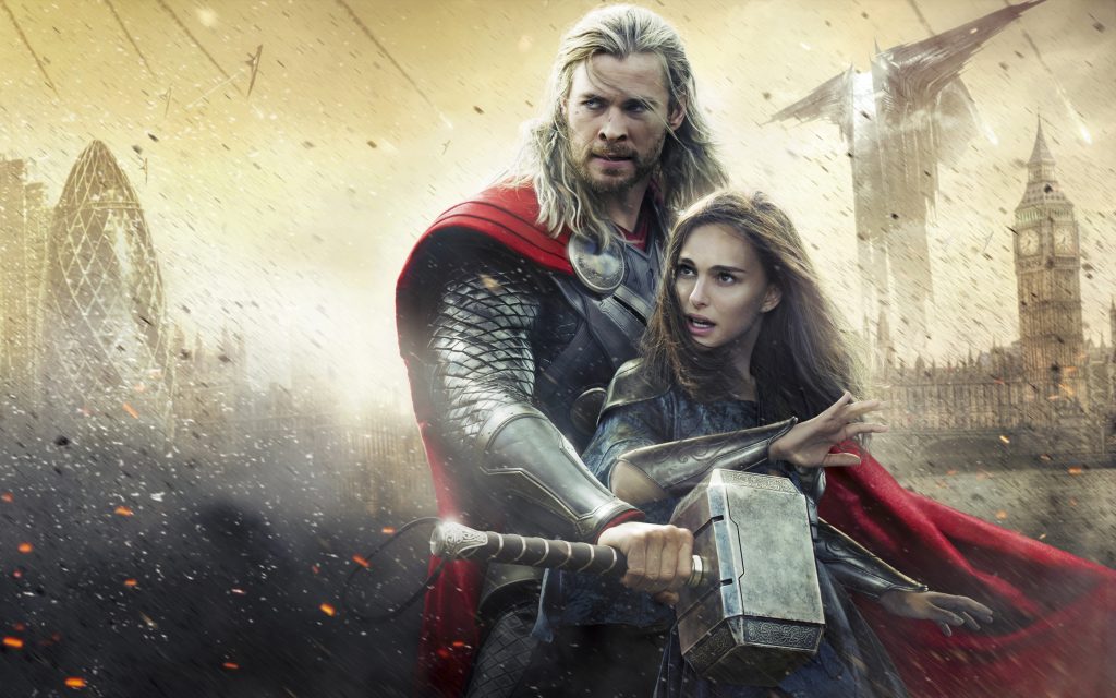 Thor The Dark World, Chris Hemsworth, Natalie Portman, Тор Царство Тьмы обои скачать