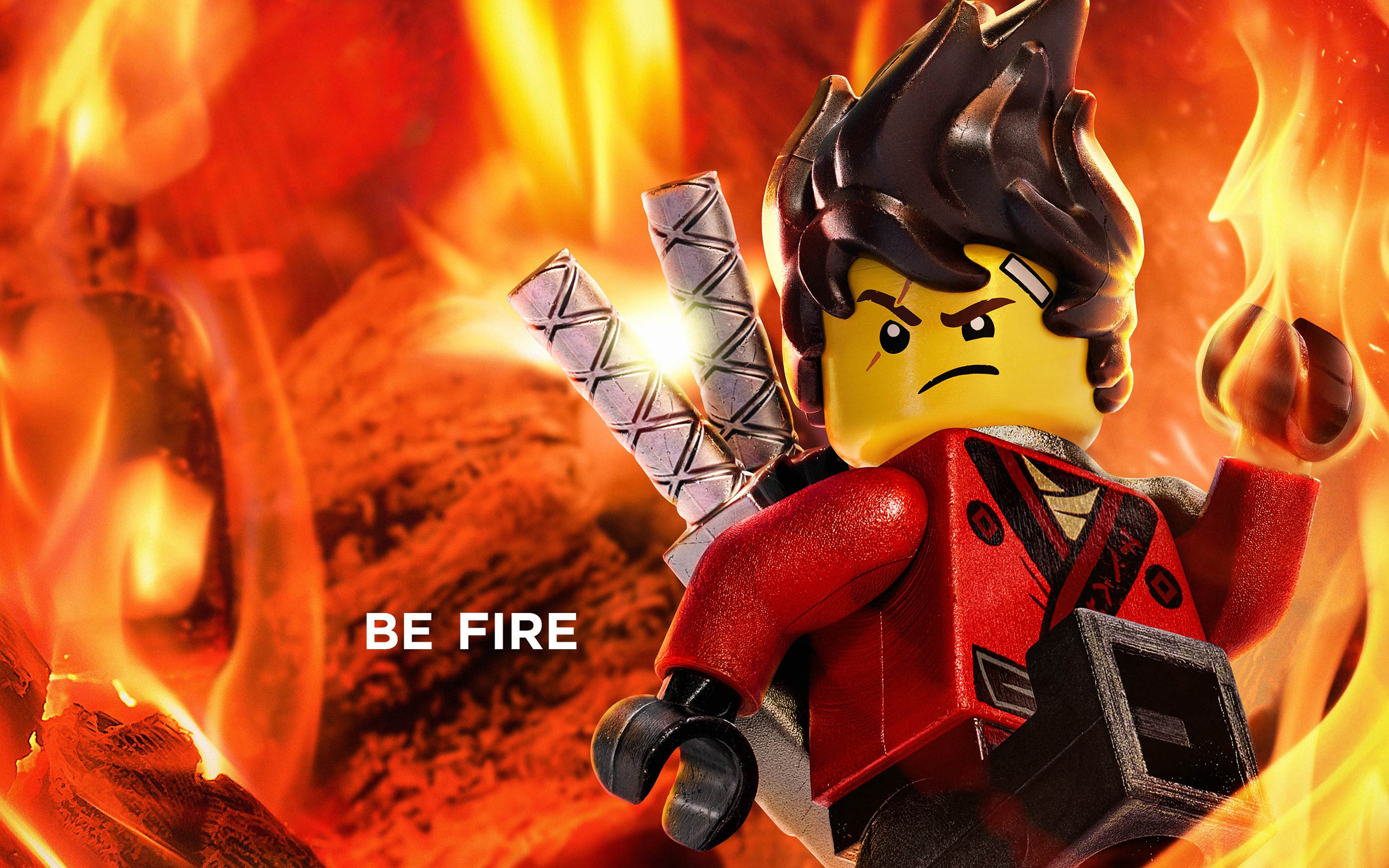 Кай пожар в Лего ниндзяго обои скачать